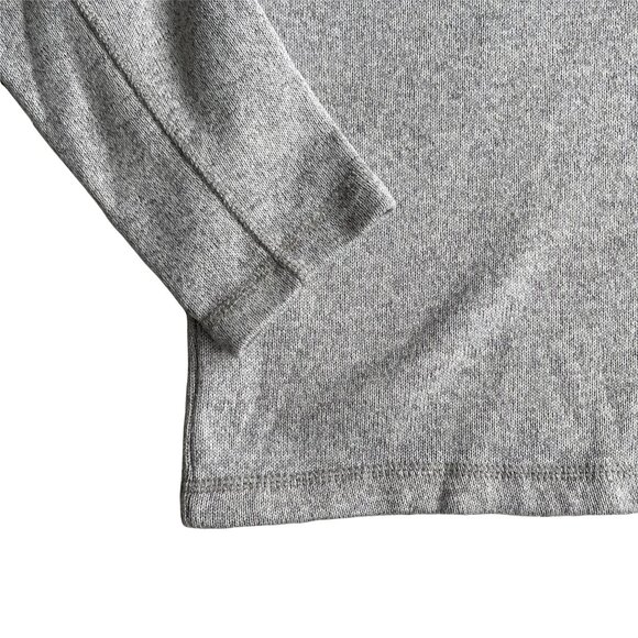 Eddie Bauer Men's Large Quarter Zip Knit Gray Fleece - Picture 4 of 5